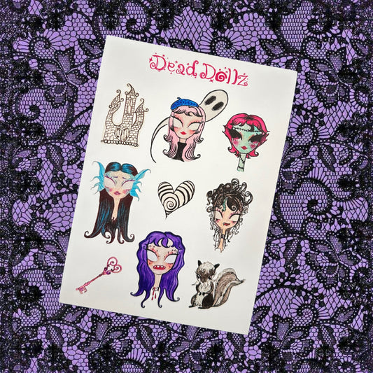 Dead Dollz sticker sheet